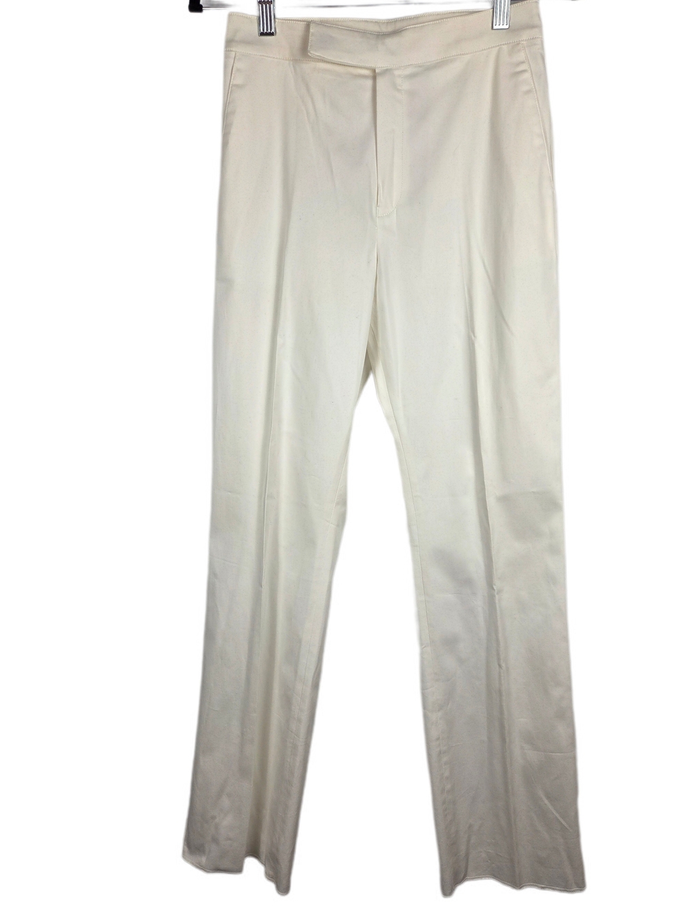 LACOSTE White Flat-Front Tailored Chino Trousers